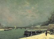 Paul Gauguin The Seine at the Pont d'lena,Snowy Weathe (mk07) oil